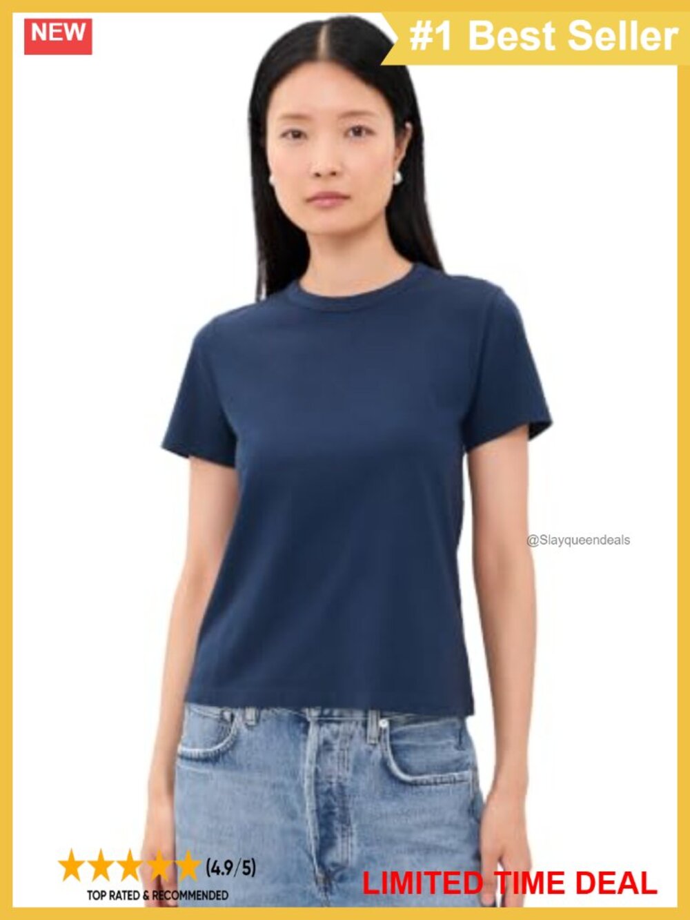Madewell Womens Perfect Crewneck Tee Allday Jersey Classic Fit Short Cap Sleeve